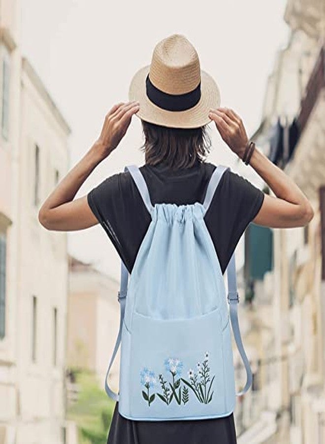 HIMART Large Capacity Folding Travel Bag Foldable Duffel Bag Lightweight Waterproof Travelling Bag,Drawstring Backpack for Outdoor College Travel & Shopping.(Blue Less Bag) - Image 4